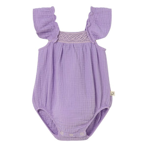 Cozmo - Tess Cotton Fleece Romper | Lavender