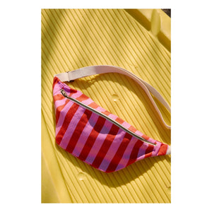 Rose in April - Striped Waist Bag | Pink