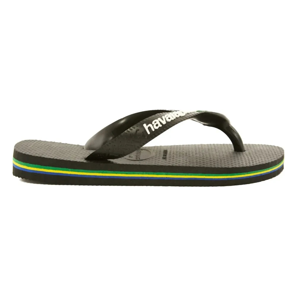 Havaianas - Logo Brasil Parmak Arası Terlik | Siyah
