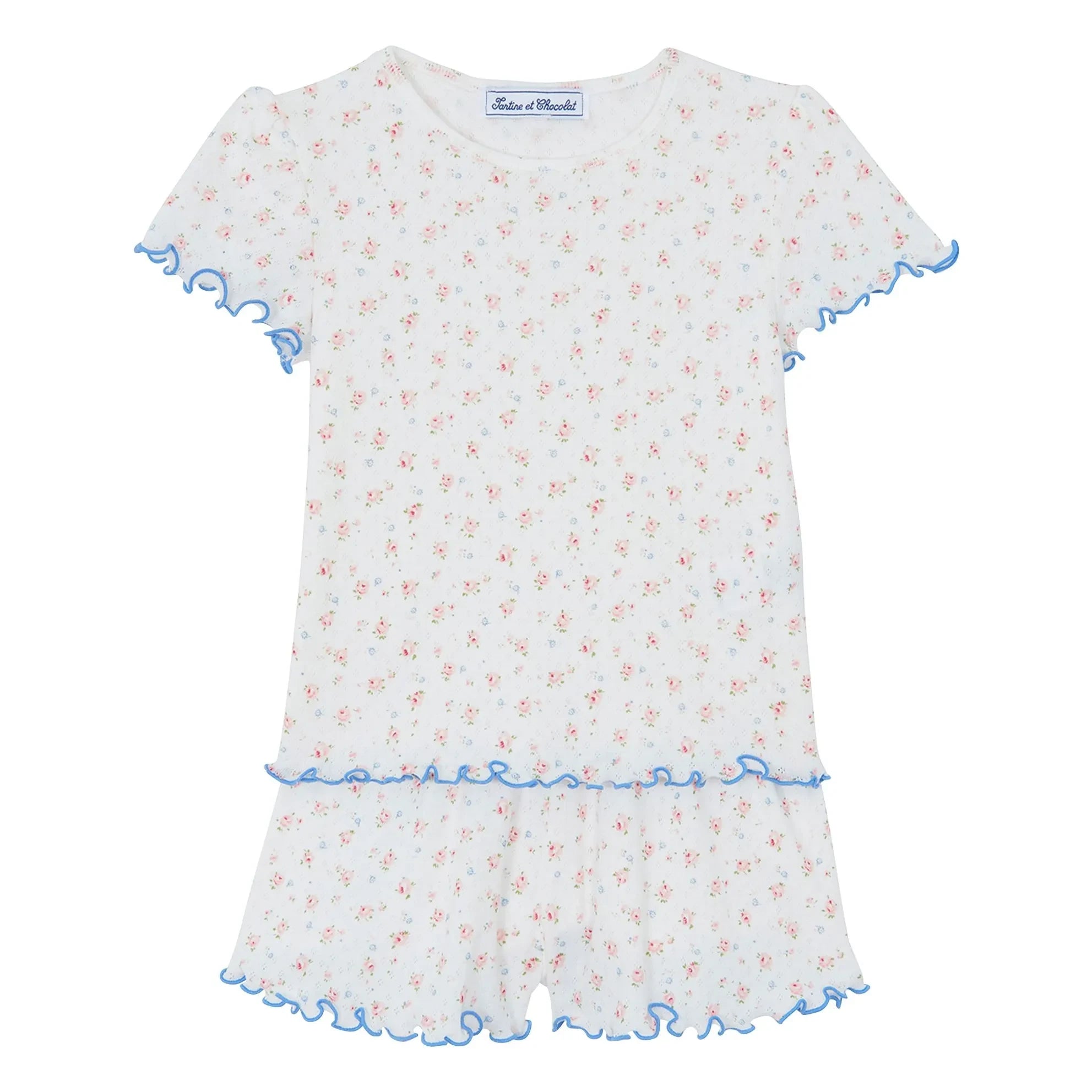 Tartine et Chocolat - Kısa Çiçekli Pijama | Ekru