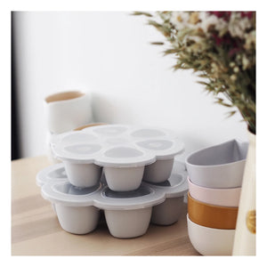Béaba - Silicone Baby Food Mold - 6 x 90 ml | Light Gray