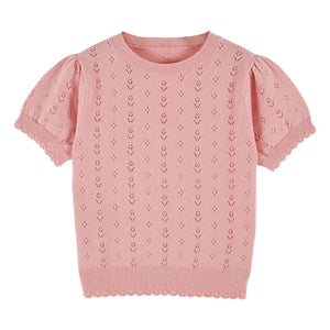 Emile et Ida - Ruffled Linen T-Shirt | Pink