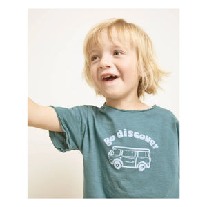 Owl - Go Discover Organic Cotton T-shirt | Peacock Blue