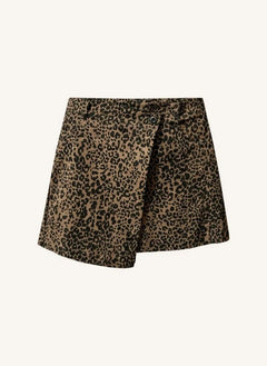 Cos I Said So - Leopar Desenli Logo Etek | Kahverengi