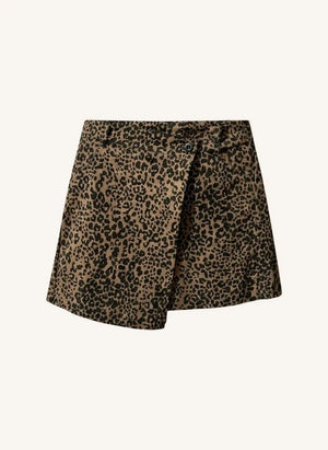 Cos I Said So - Leopar Desenli Logo Etek | Kahverengi