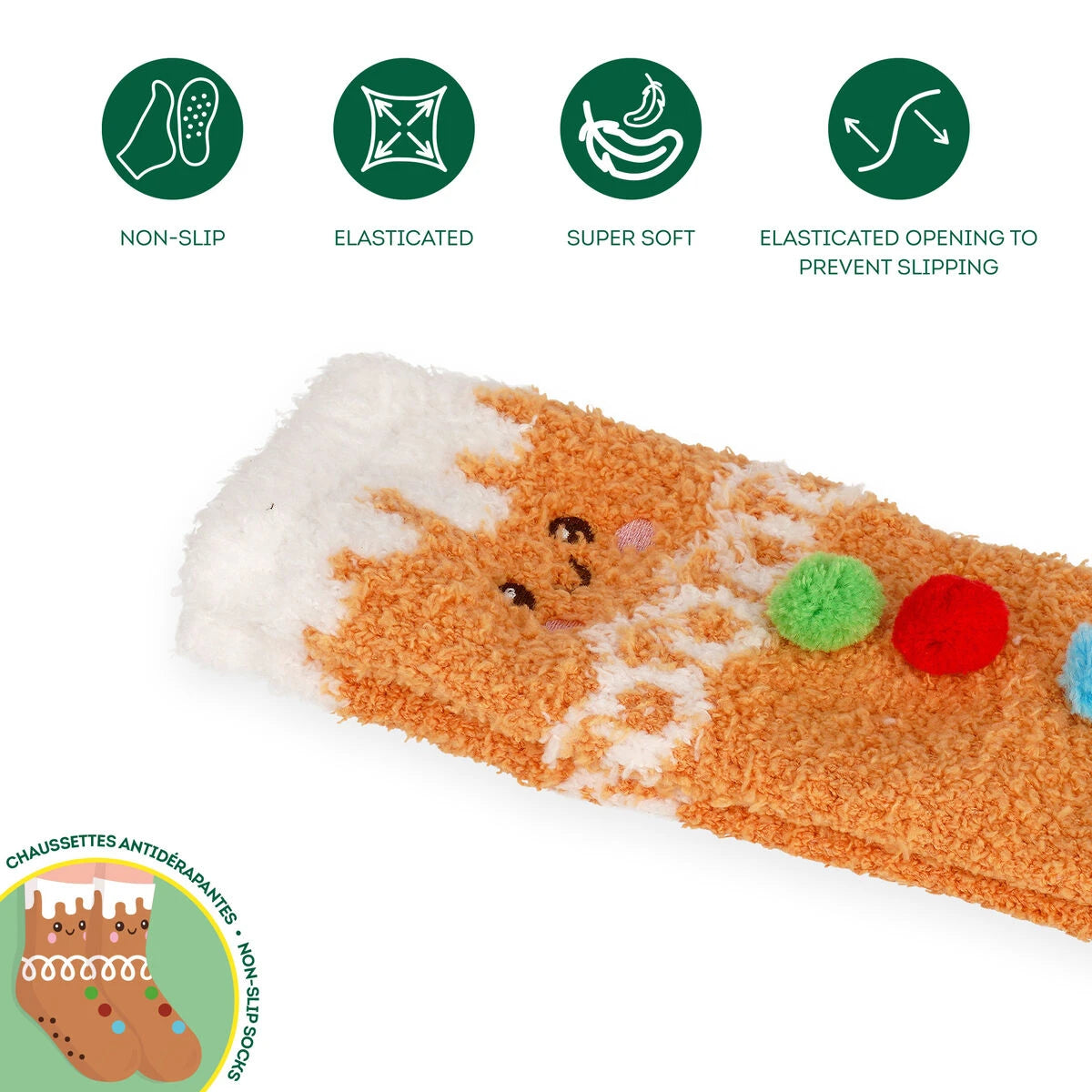 Legami - Gingerbread Non-Slip Socks Adults - A Perfect Match!
