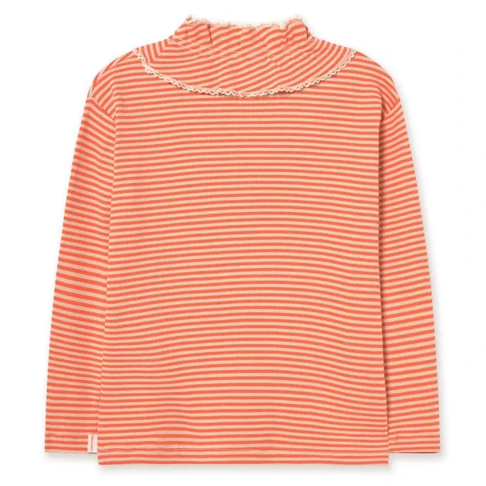 Tinycottons - Organic Cotton Ribbed Striped T-Shirt | Red