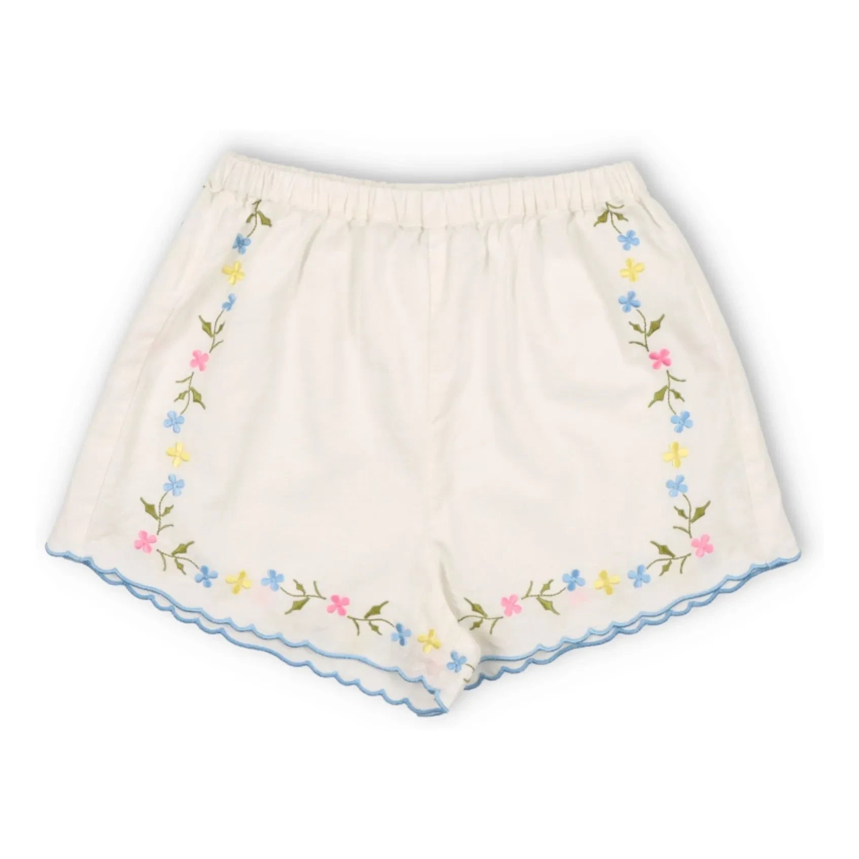 the new society - Hermione Floral Shorts | White