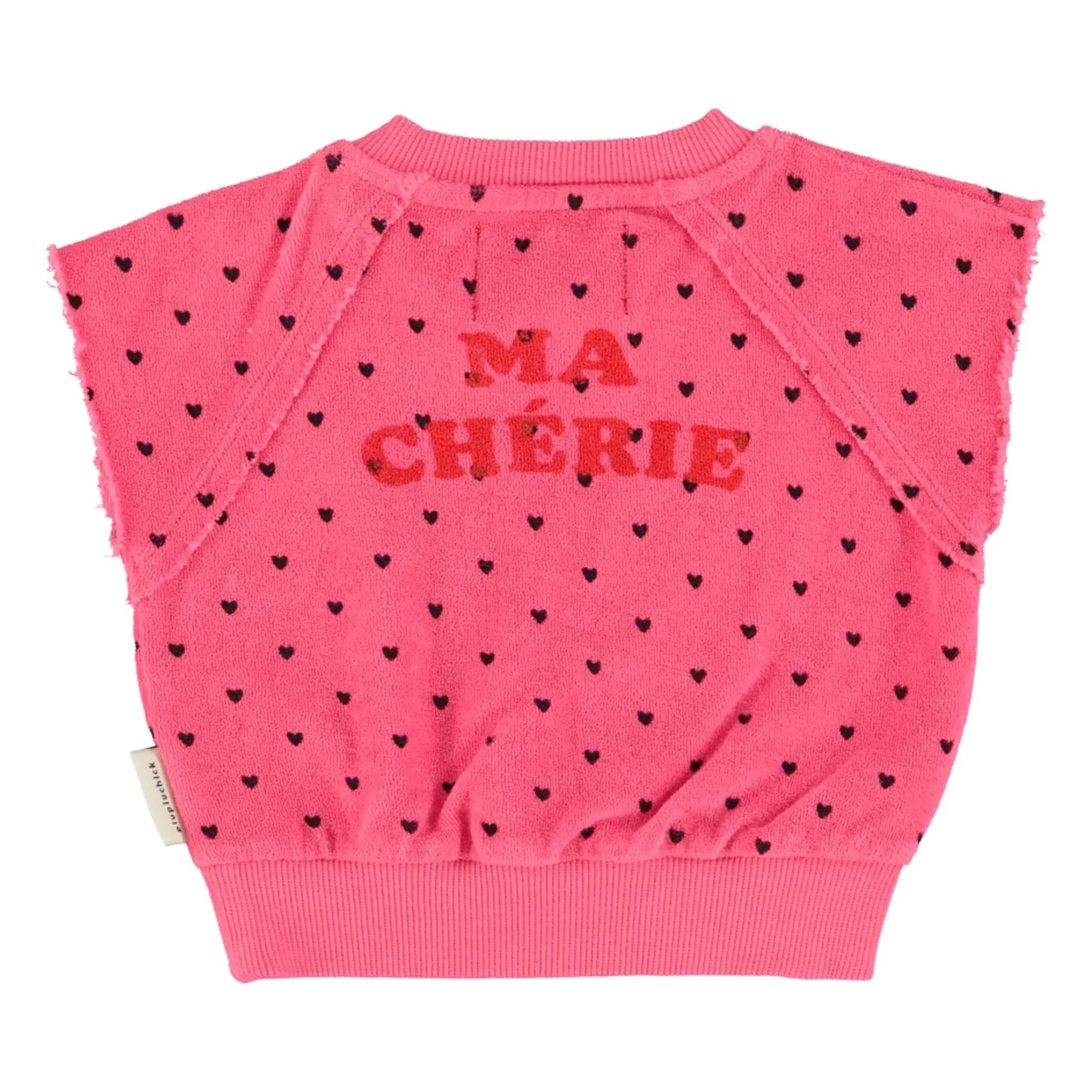 Piupiuchick - Cherry Organic Cotton Sleeveless Sweatshirt | Fuchsia