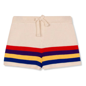 Wynken - Striped Organic Cotton Knit Shorts | Ecru