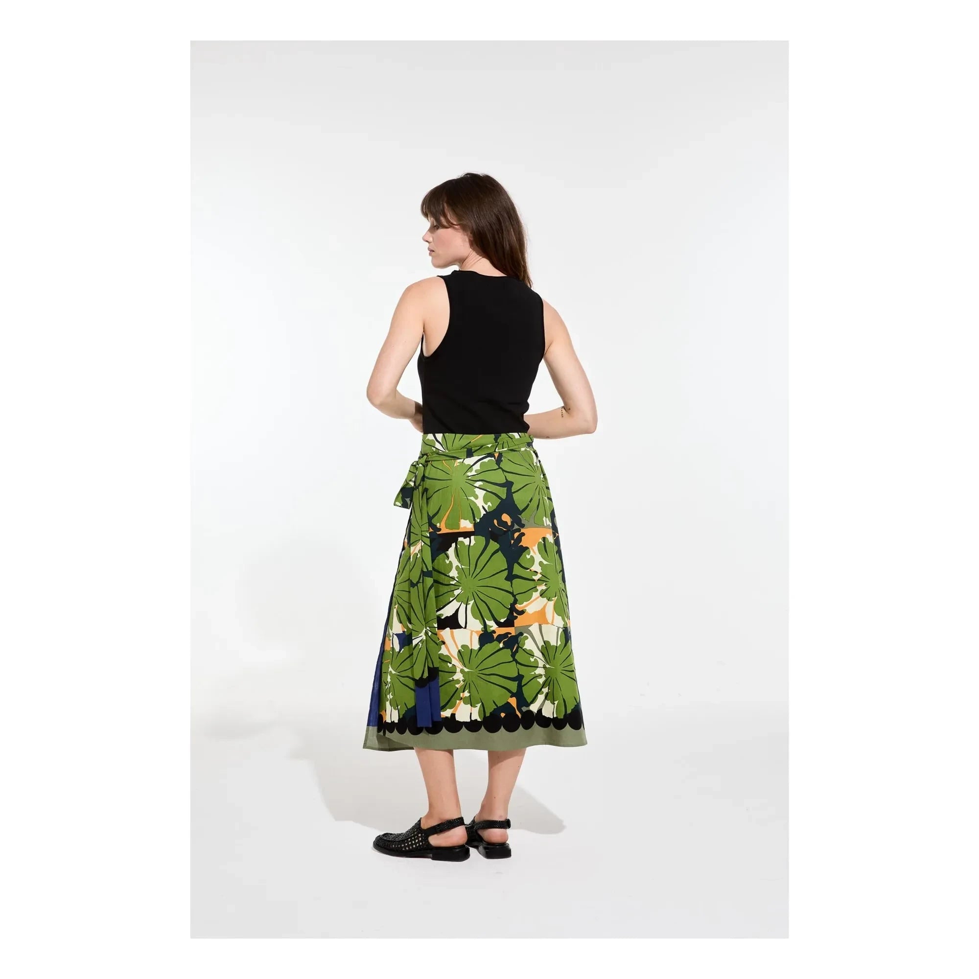 Mapoésie - Zoé Poppy Cotton Poplin Skirt | Dark Green