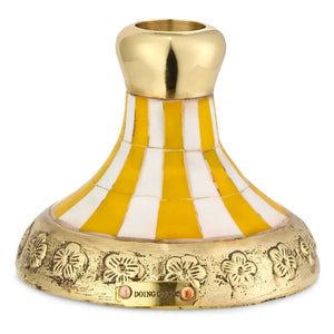 Doing Goods - Sanya Brass Candle Holder | Yellow