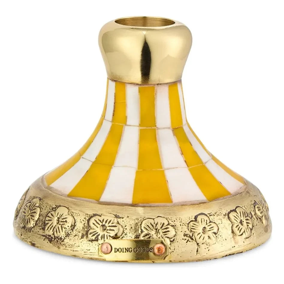 Doing Goods - Sanya Brass Candle Holder | Yellow