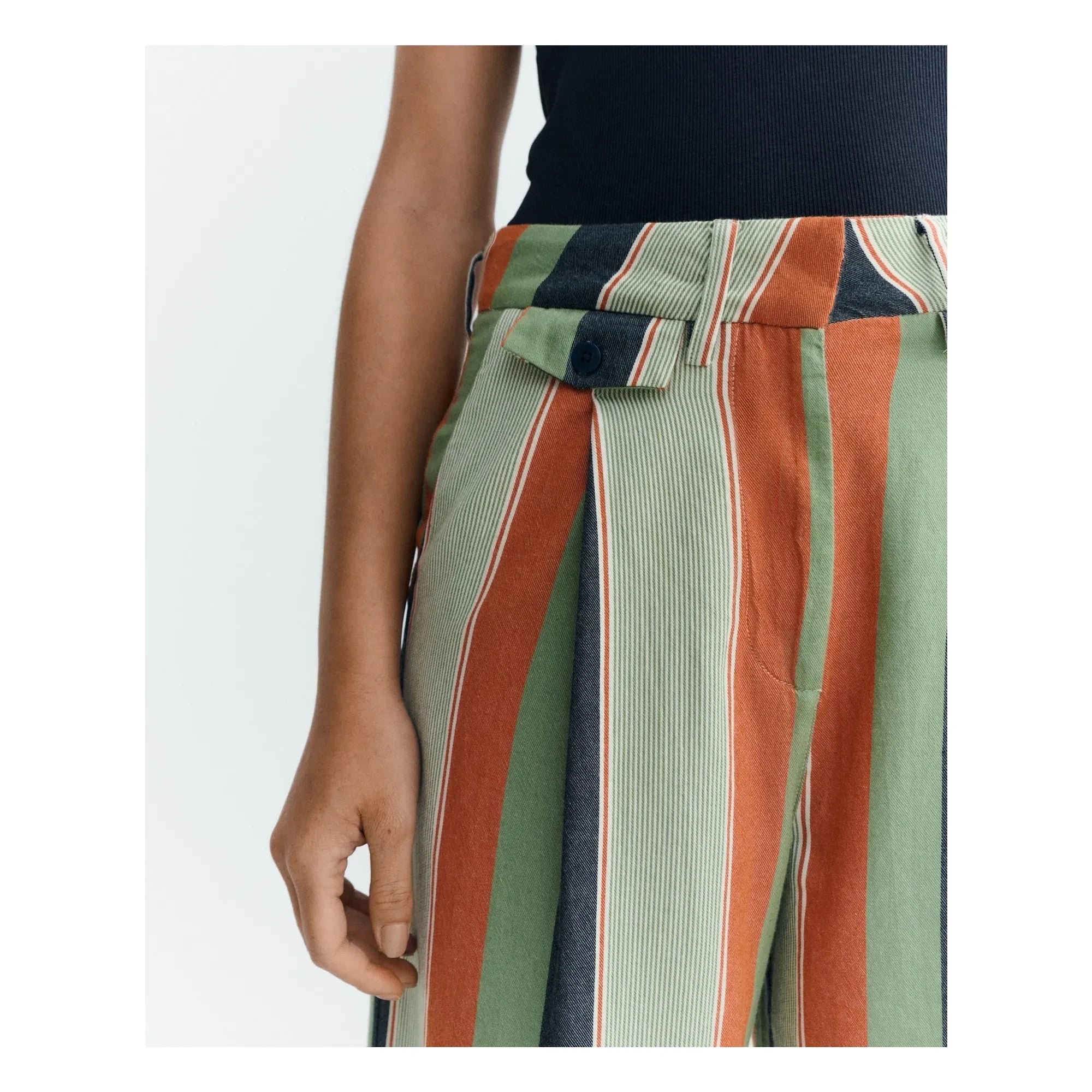 Thinking Mu - Striped Pants Made of Organic Cotton | Orange