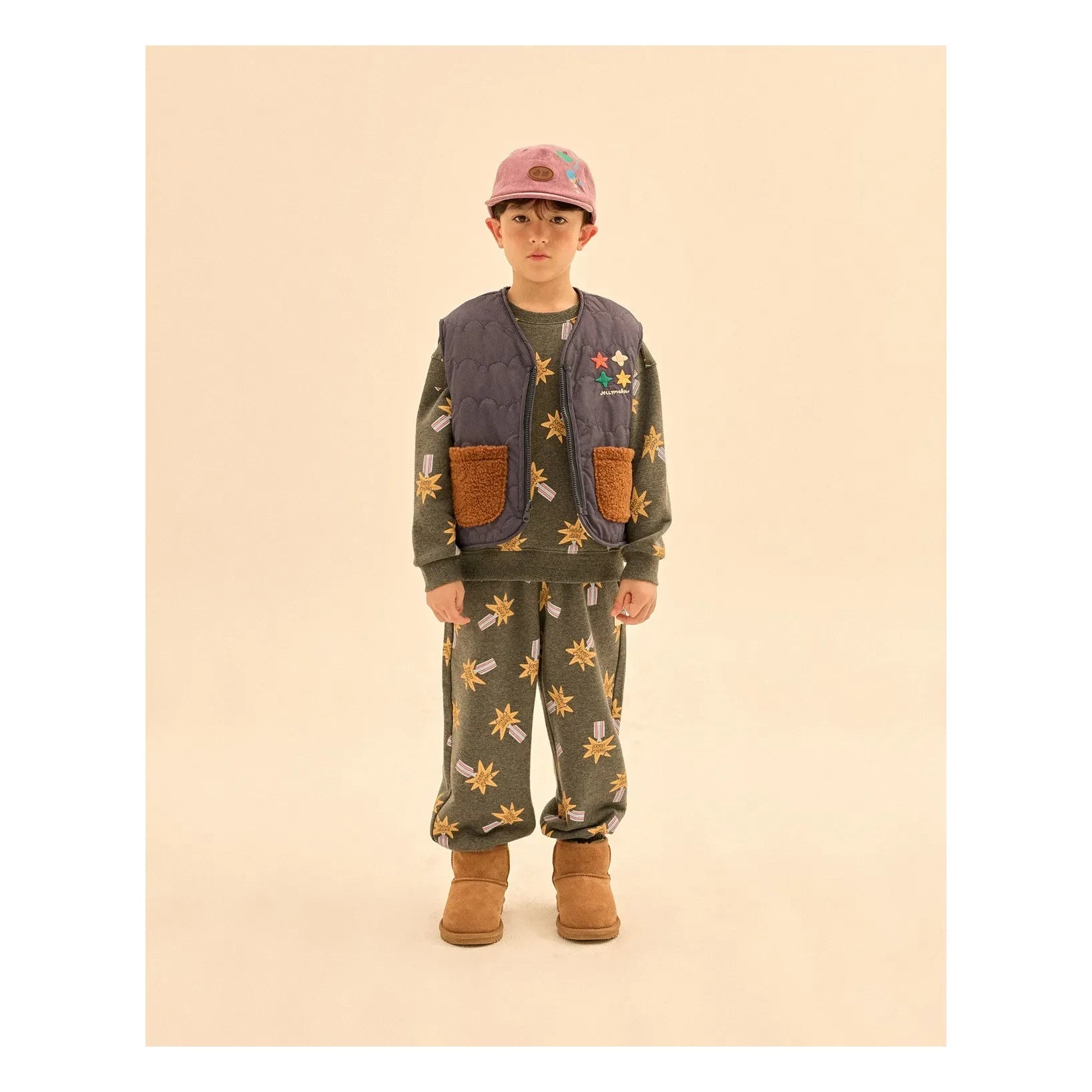 Jelly Mallow - Reversible Colorblock Sherpa-Style Sleeveless Jacket | Navy