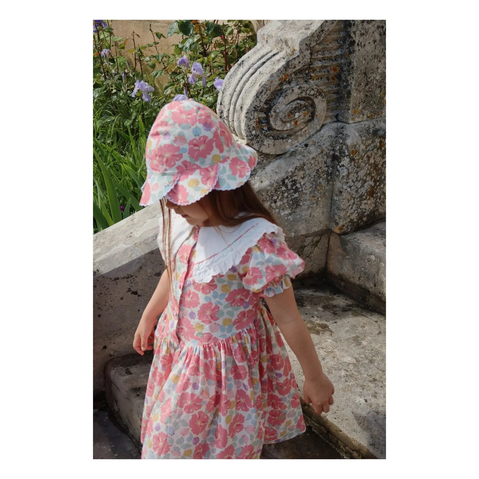 Konges Sløjd - Organic Cotton Seashell Edge Heart Hat | Pink