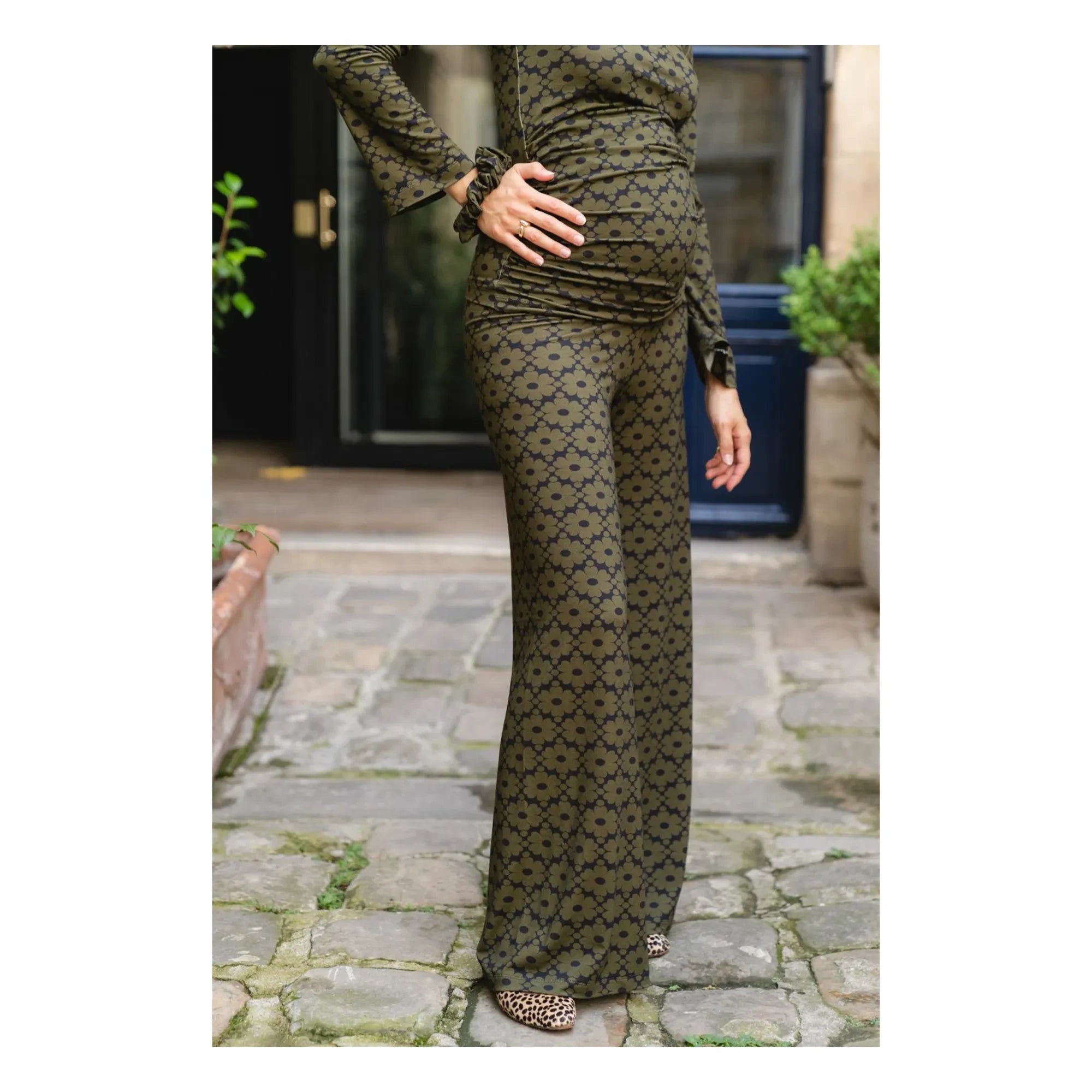 Paloma Collection - Andrea Seventies Maternity Pants | Khaki
