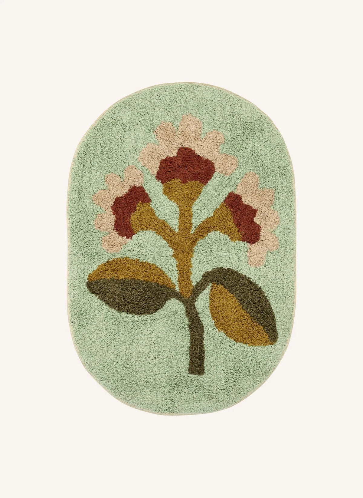 Madam Stoltz - Patterned Tufted Bath Mat | Mint Green