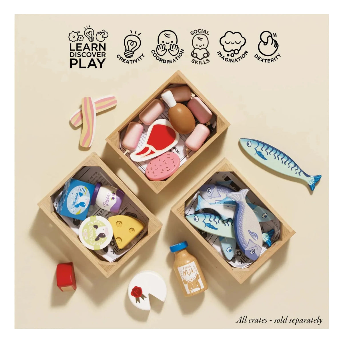 Le Toy Van - Cheese and Dairy Toy Basket