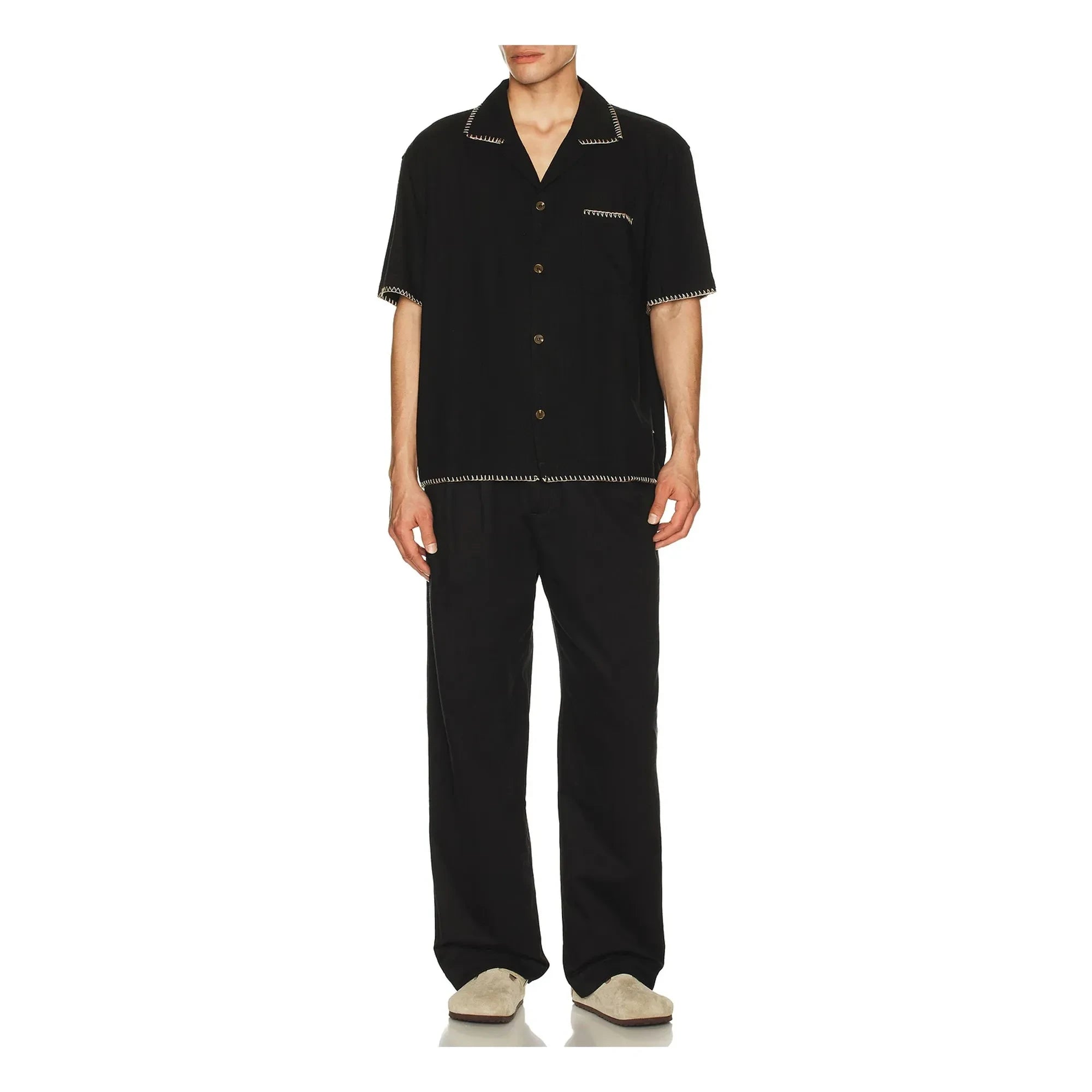Rhythm - Relaxed Whip Short Sleeve Shirt | Black