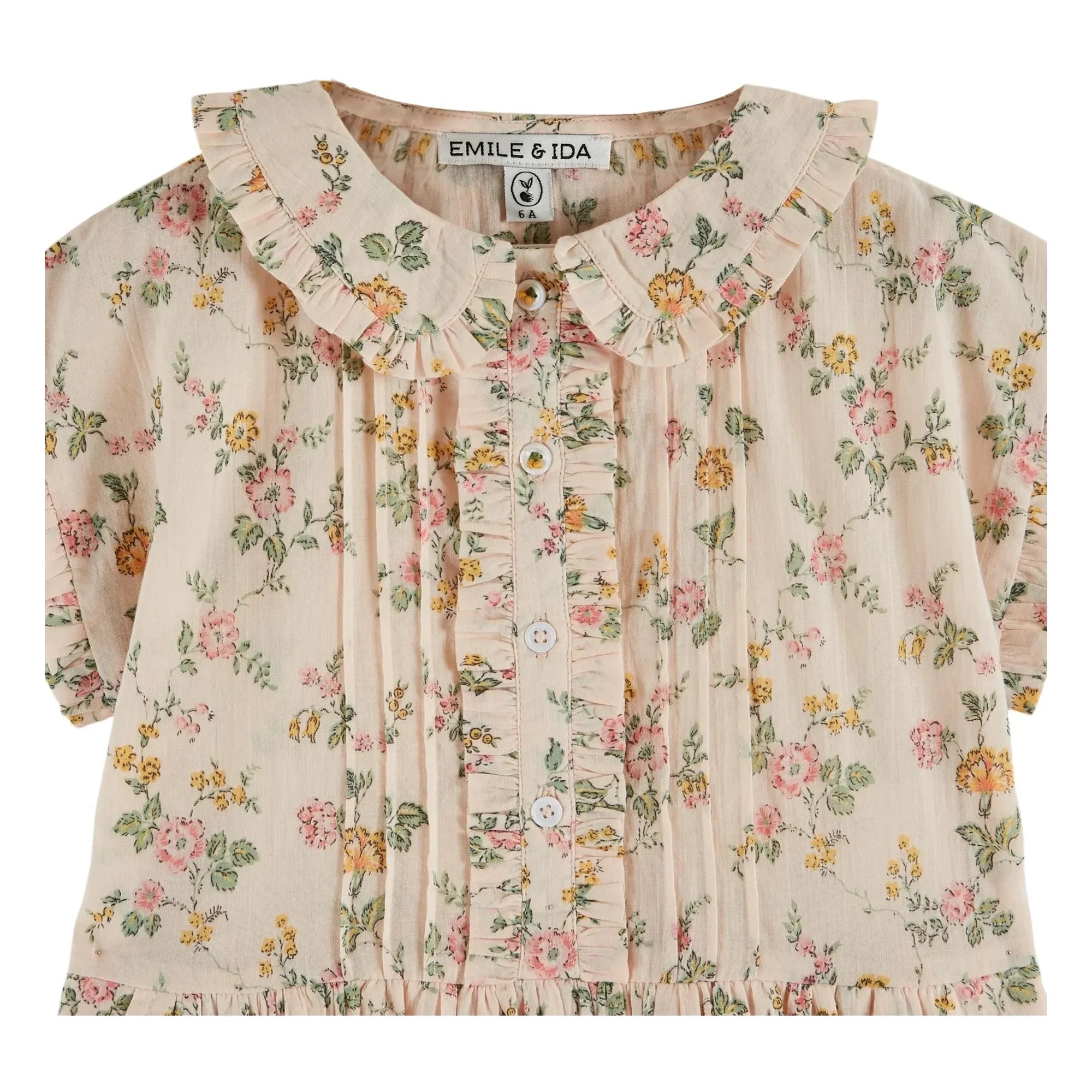 Emile et Ida - Organic Cotton Flower Dress | Light Pink