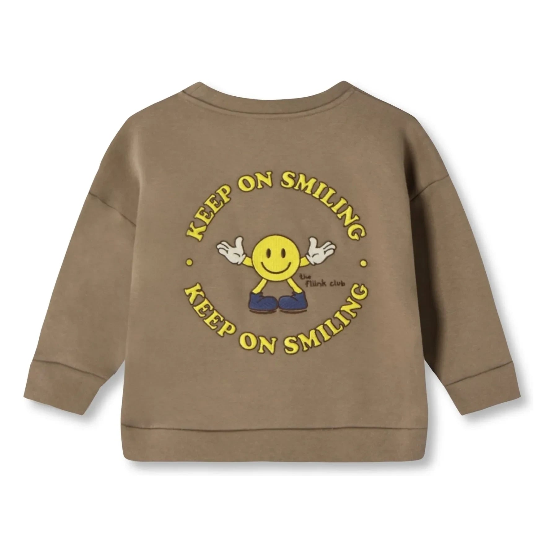 Fliink - Alvin Smiley Organic Cotton Sweatshirt | Taupe Brown