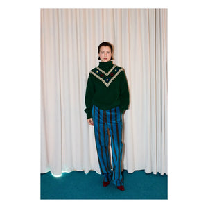 Bobo Choses - Blue striped velvet pants
