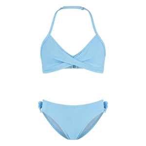 Beachlife - Textured Wrap Swimsuit | Light blue