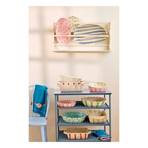 Rice - Striped Stone Ceramic Tart Mold | Pink