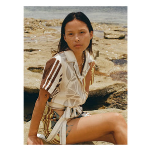 Soleil Soleil - Brodie Karanfil Keten Elbise | Ekru