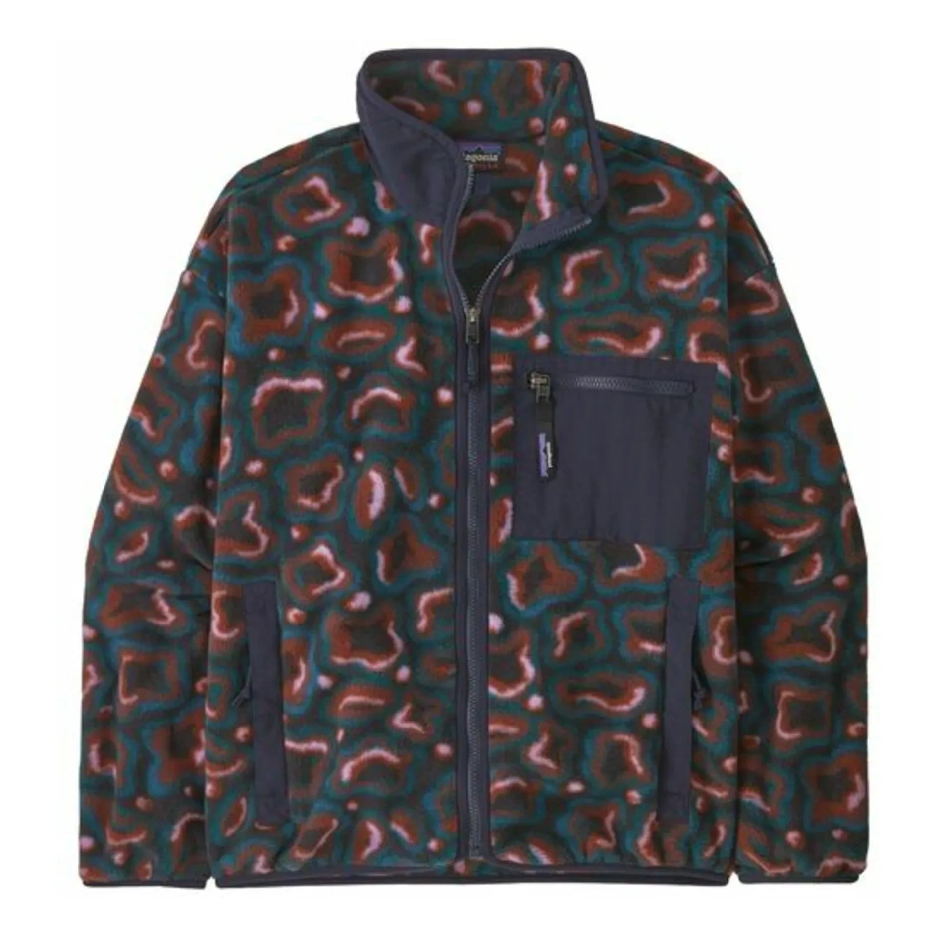 Patagonia - Synch Camouflage Fleece Jacket Made from Recycled Fibers | Navy Blue