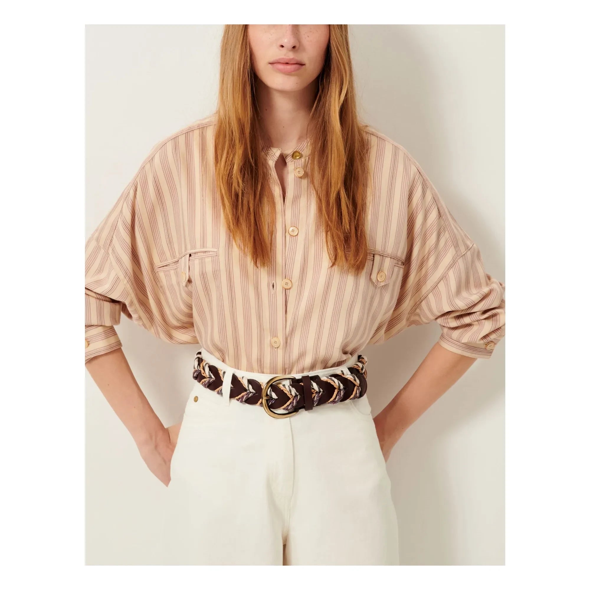 Sessùn - Orregia Striped Blouse | Dust Pink