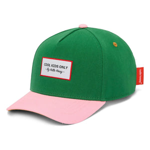 Hello Hossy - Organic Cotton Mini Curved Brim Hat | Chrome green