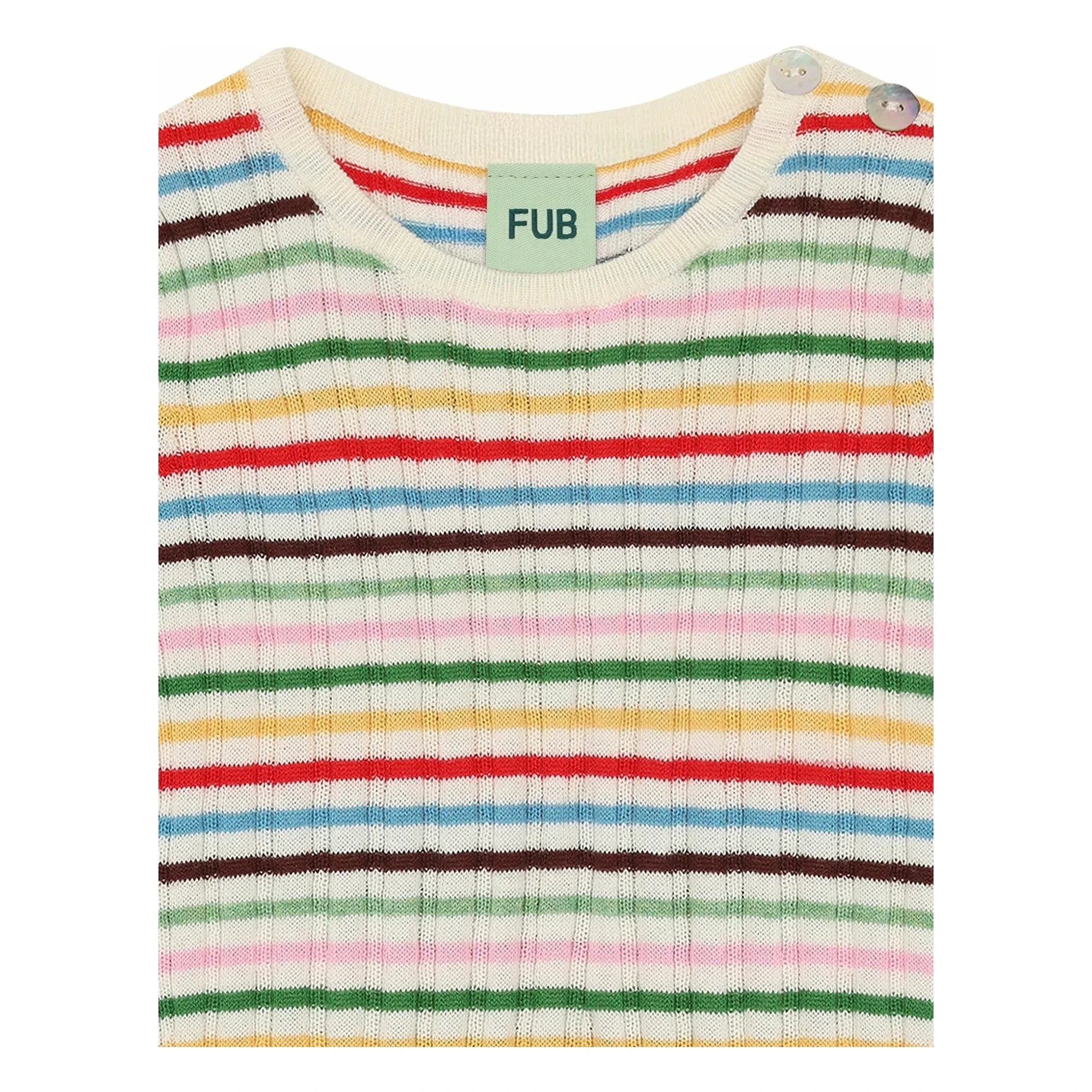FUB - Red Ribbed Organic Cotton Fine Knit Bodysuit