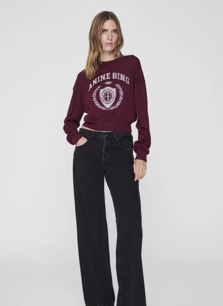 Anine Bing - Sweat Mia Merino Wool | Burgundy