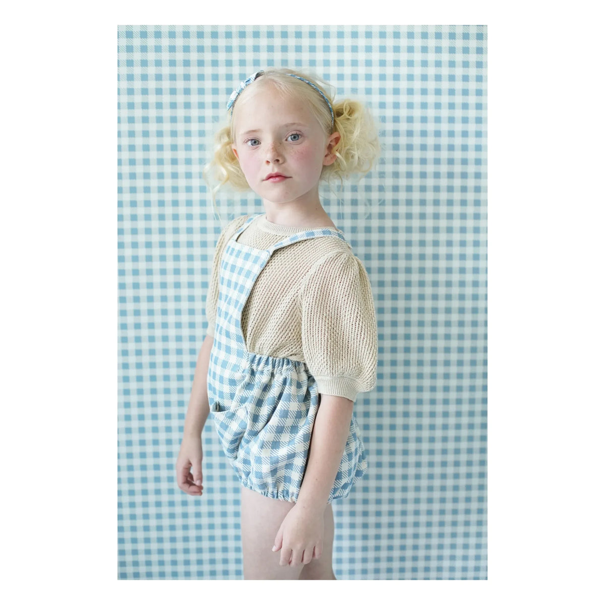 Soor Ploom - Oona Vichy Organic Cotton Romper | Off White