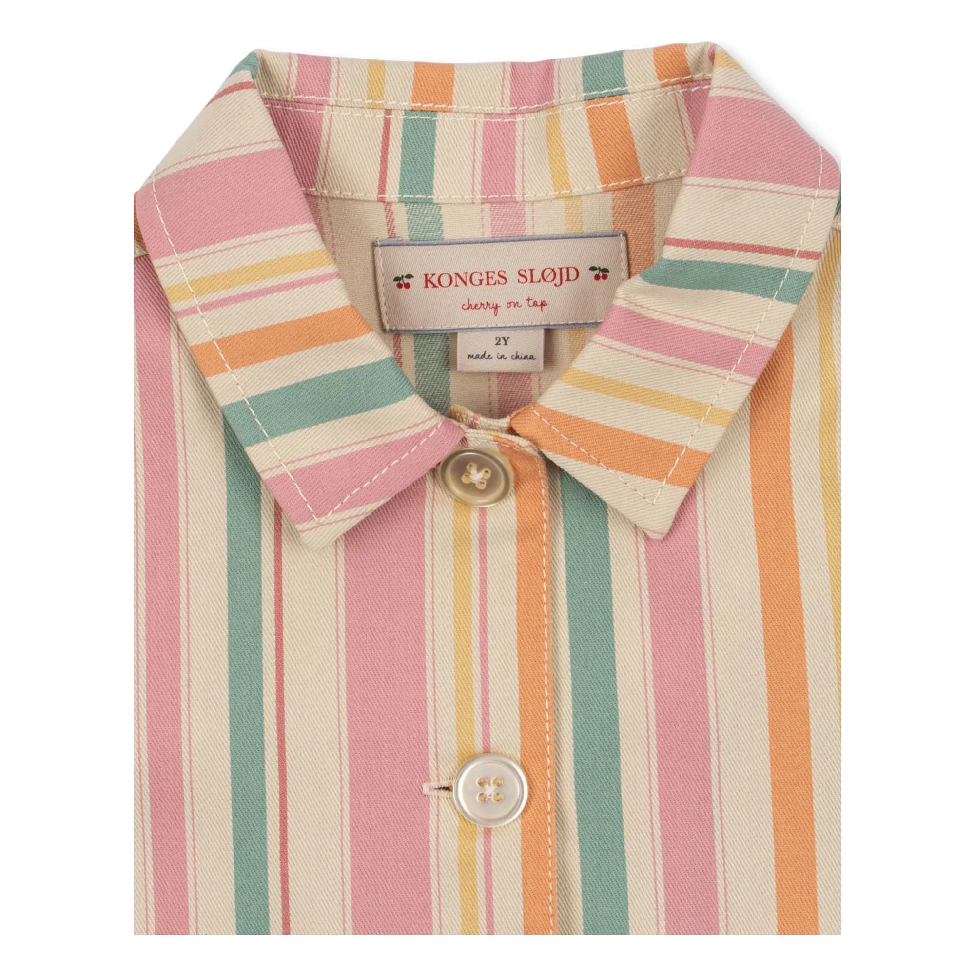 Konges Sløjd - Frankie Striped Organic Cotton Jacket | Pink
