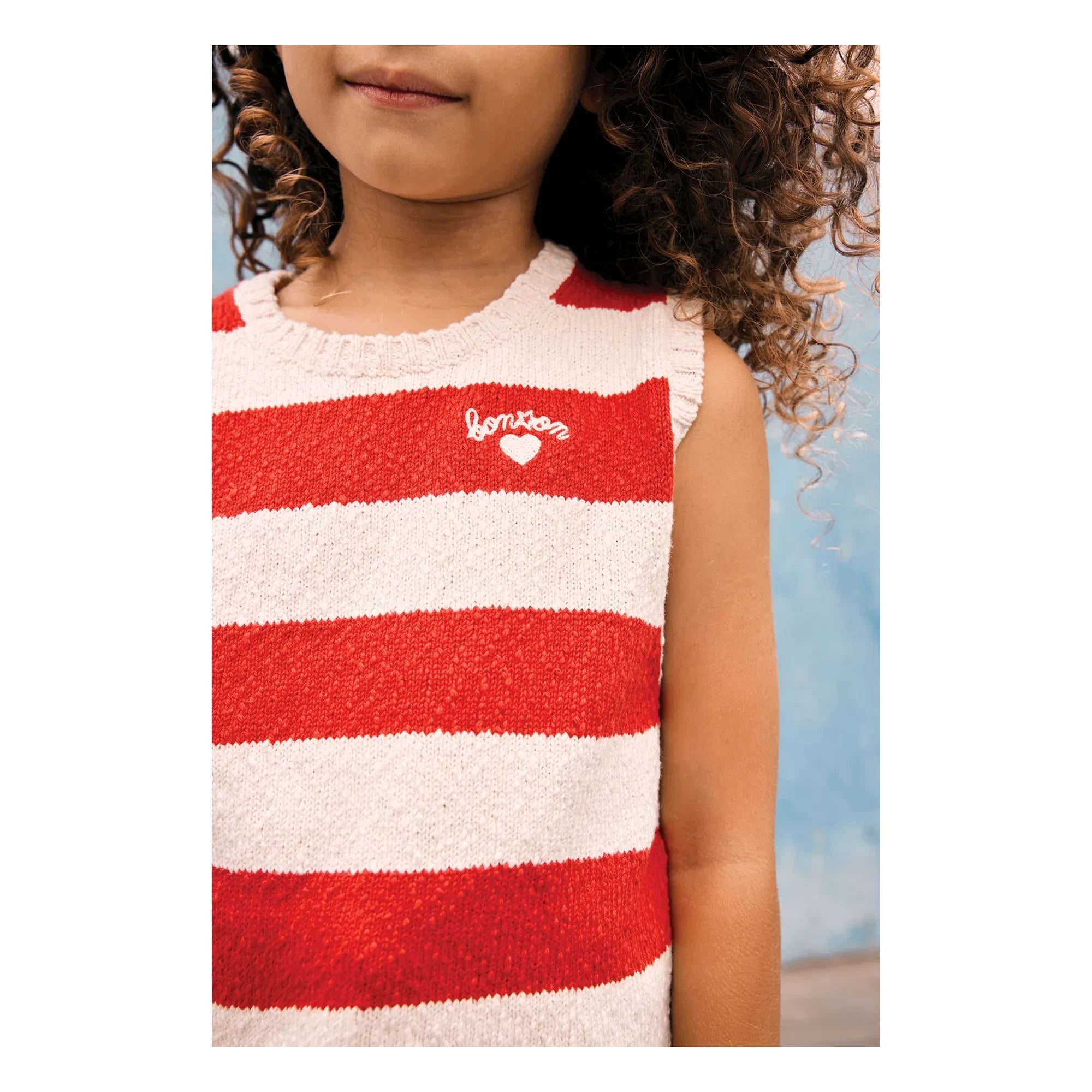 Bonton - Next Mesh Striped Tank Top | Vermillion