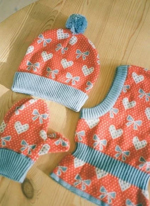 Flöss - Josie Hearts Merino Yün Eldivenler | Kırmızı