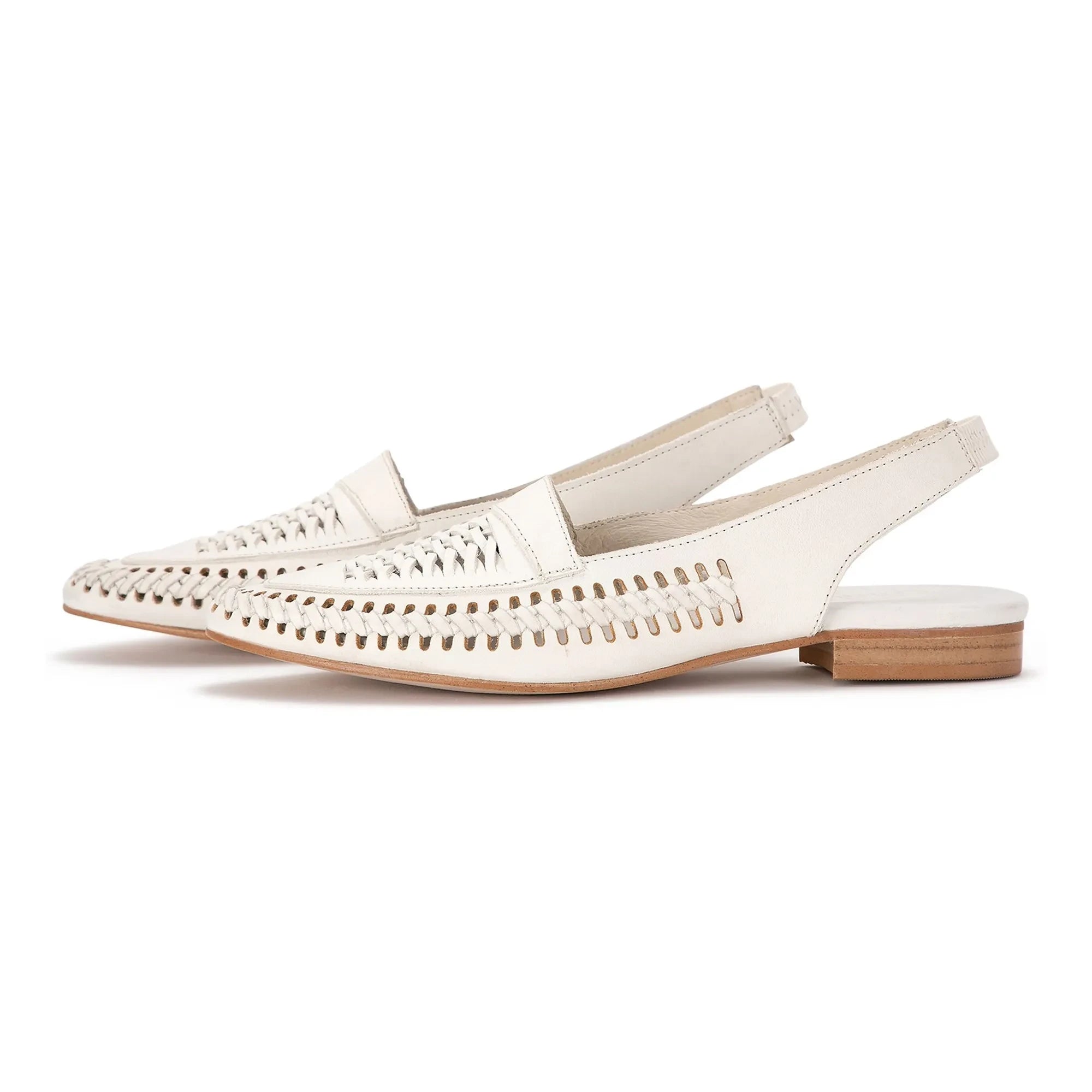 Bobo Choses - Knitted Leather Slingback | Ecru