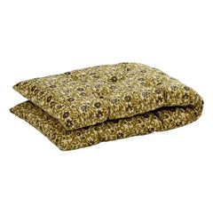 Madam Stoltz - Cotton Floor Mat with Floral Pattern | Green