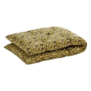 Madam Stoltz - Cotton Floor Mat with Floral Pattern | Green