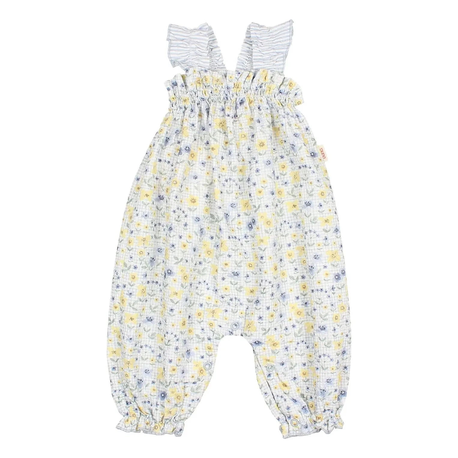Búho - Seersucker Baby Snowsuit | Light Blue