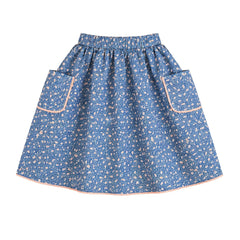 THE LiTTLE POETS - Amália Nature Embroidered Skirt | Royal Blue
