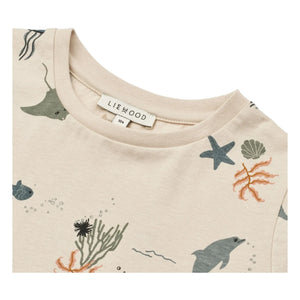 Liewood - Apia Fish Organic Cotton T-shirt | Beige