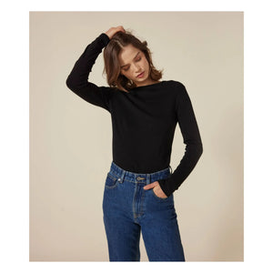 Petit Bateau - Iconic Long Sleeve T-Shirt - Women's Collection | Black