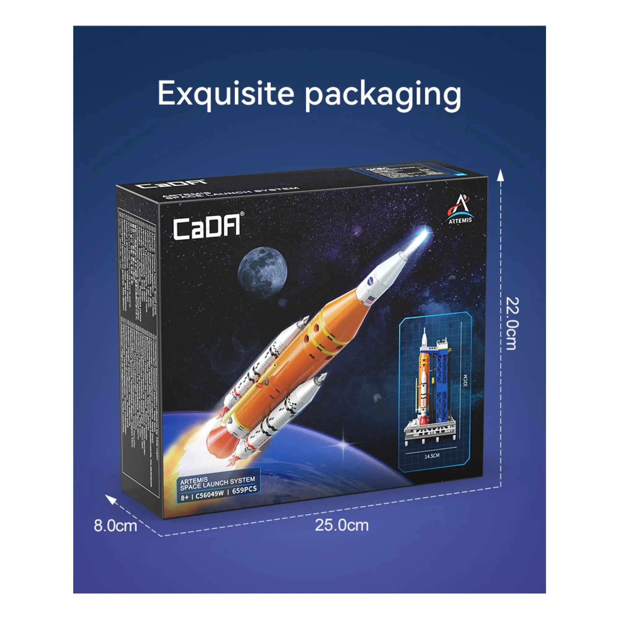 Cada - NASA Artemis SLS Rocket Building Kit - 659 Pieces
