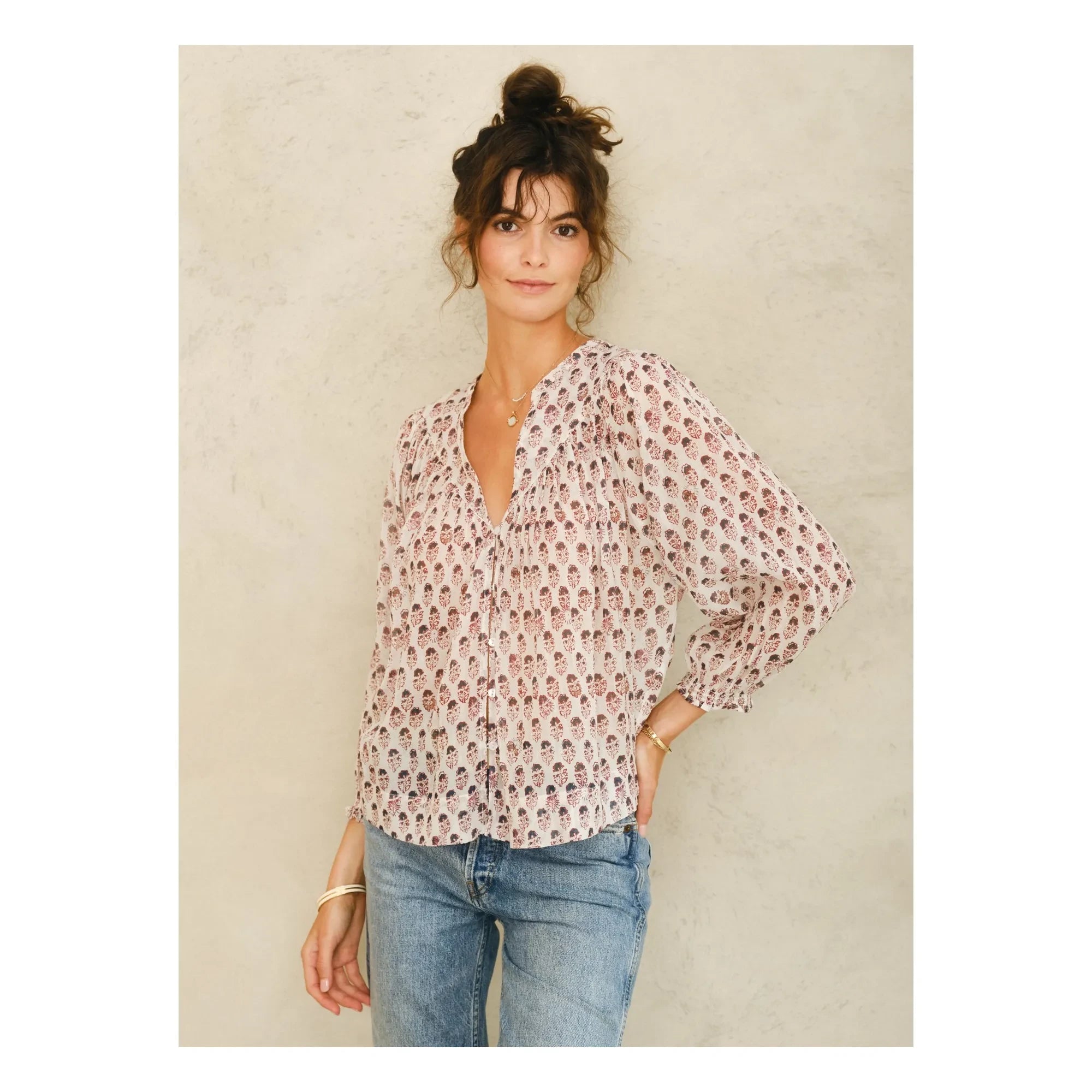 M.A.B.E. - Kiki Cotton Blouse | Red