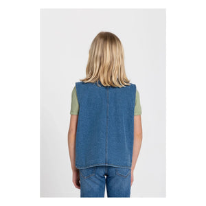 Hundred Pieces - Mara Cheval Sleeveless Denim Jacket | Blue