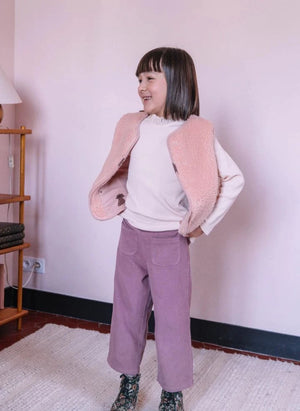 Studio Bohème - Ruffled Collar Mara Organic Cotton T-Shirt | Vanilla